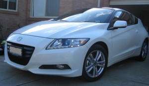 White Honda CR-Z hybrid with Opti Coat